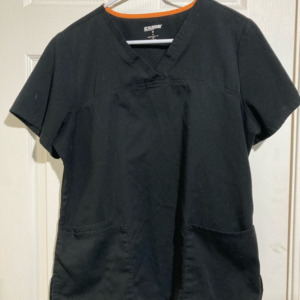 Scrubstar Unisex Black Scrub Top Medium